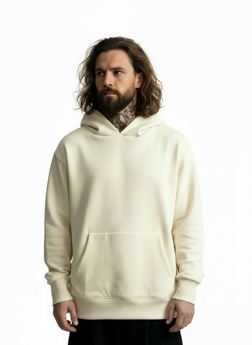CX27 Standard-Fit Hoodie 500 GSM Custom French Terry, Organic Cotton, Artic Wolf [IN STOCK]