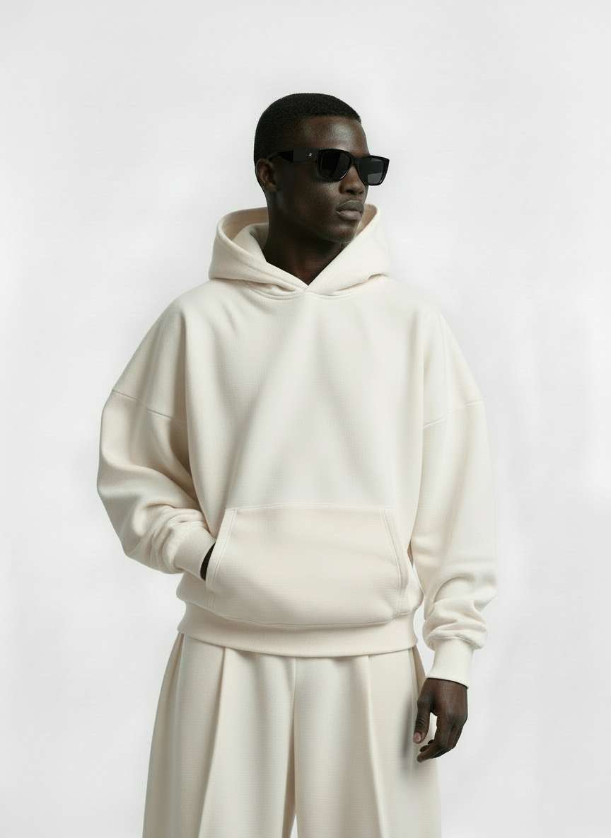 Y27 - Cropped Boxy Organic Hoodie — Artic Wolf [520 GSM] / Pre-order