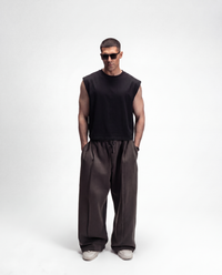 S22 Cropped Sleeveless Shirt Unisex — 220 GSM Organic Cotton - Black