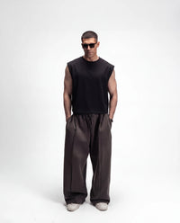 S22 Cropped Sleeveless Shirt Unisex — 220 GSM Organic Cotton - Black