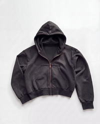 Heavy Pima Fleece Cropped Zip - Phantom   (PREORDER)