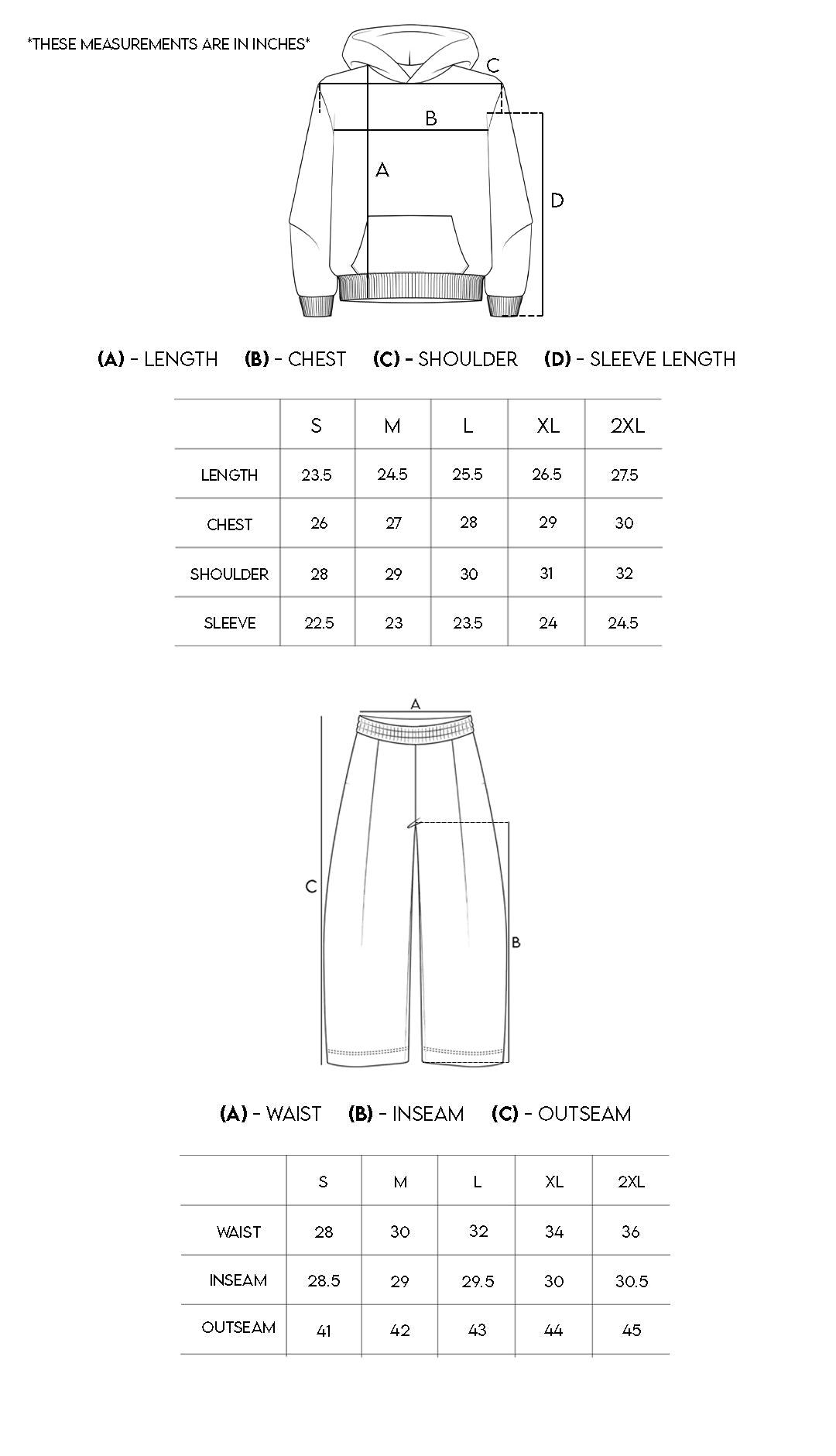 Ultra Heavy 520GSM Organic Hoodie+Baggy Pleat Sweats Maroon size chart