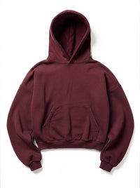 Z25 Athletic Cropped Hoodie, Maroon— 530GSM Organic Jersey Fleece-back [Pre-order, March 23rd]