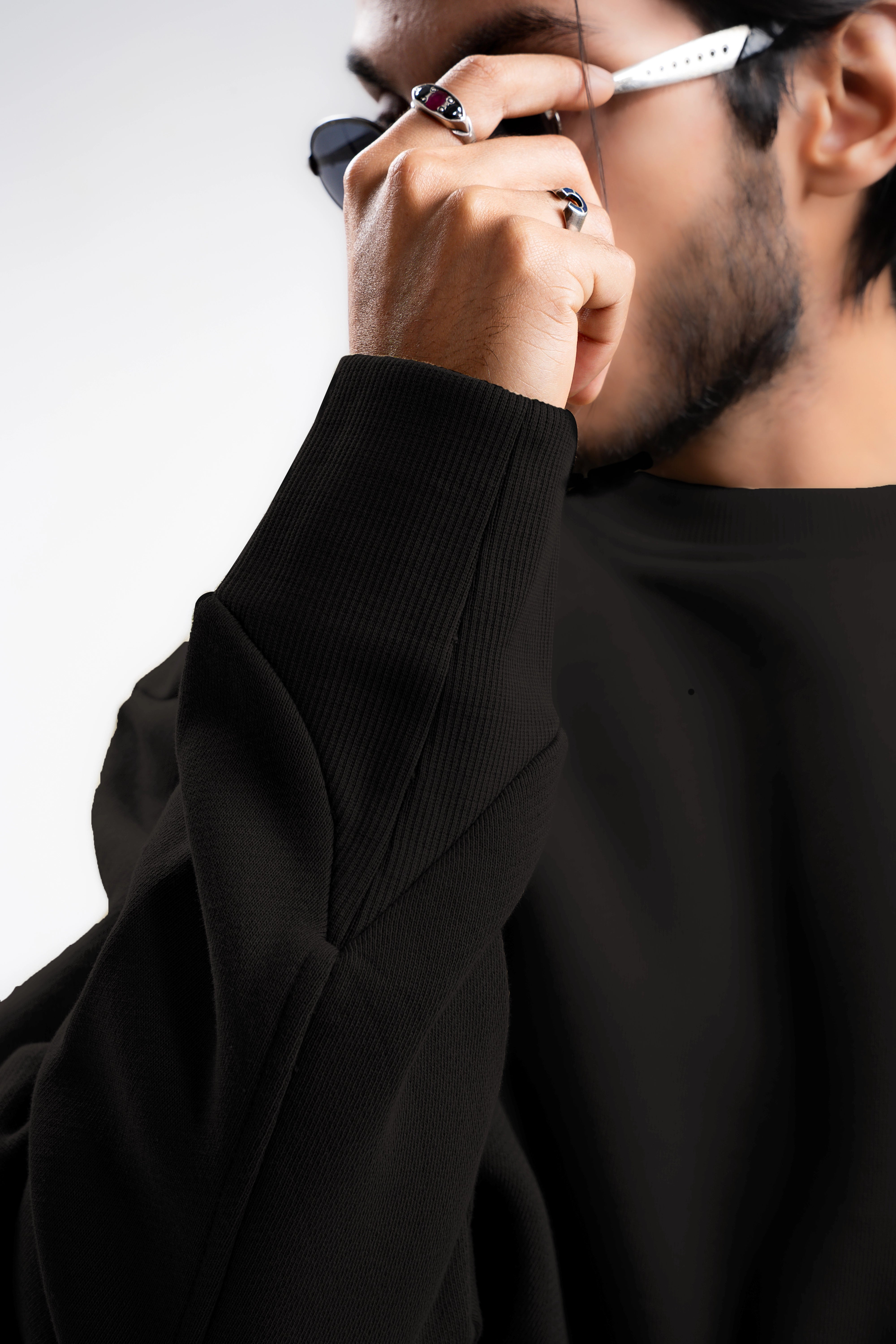 Y31 Ultra Heavy Organic Long Sleeve Sweatshirt, Midnight Black