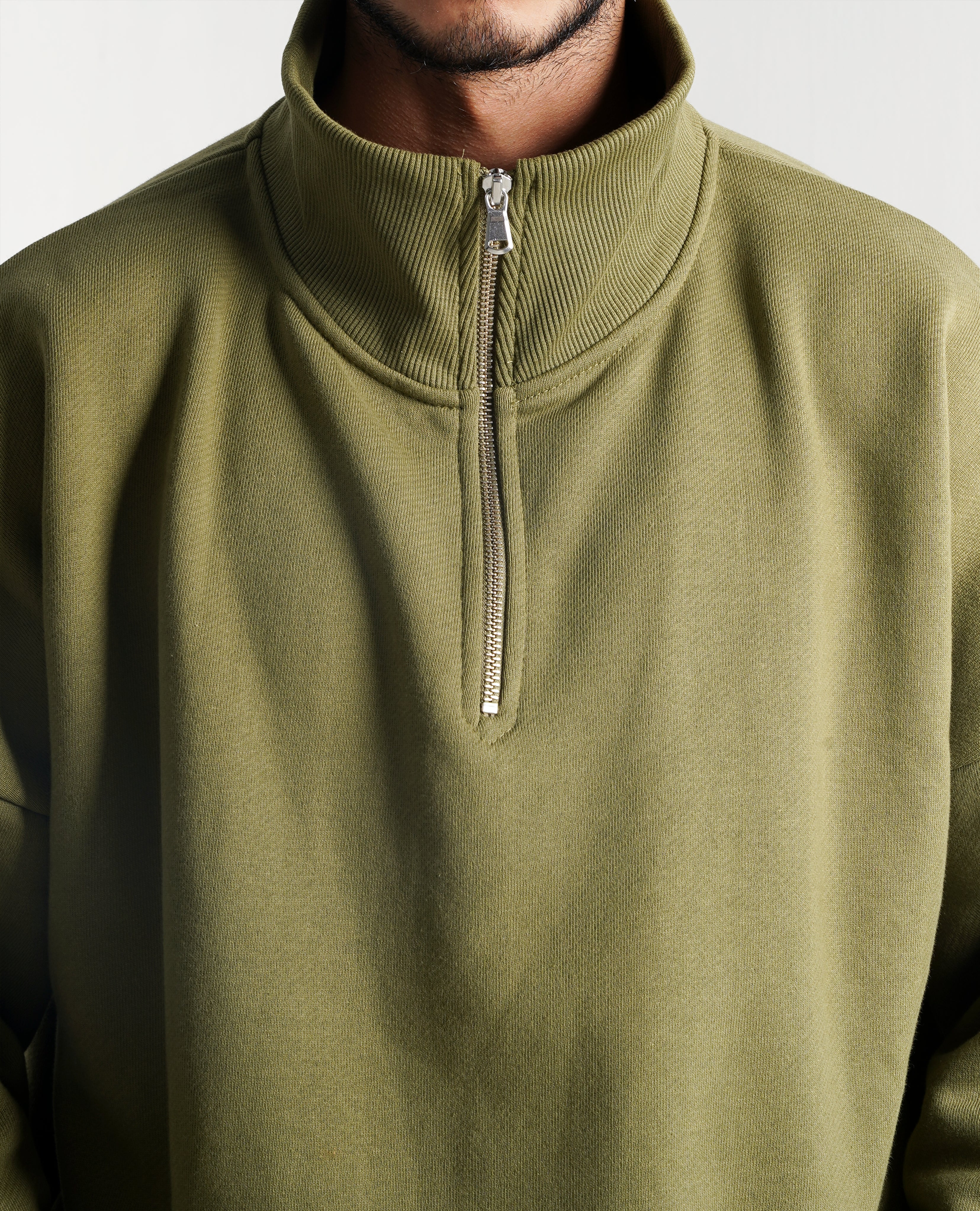 Olive green quarter zip hotsell