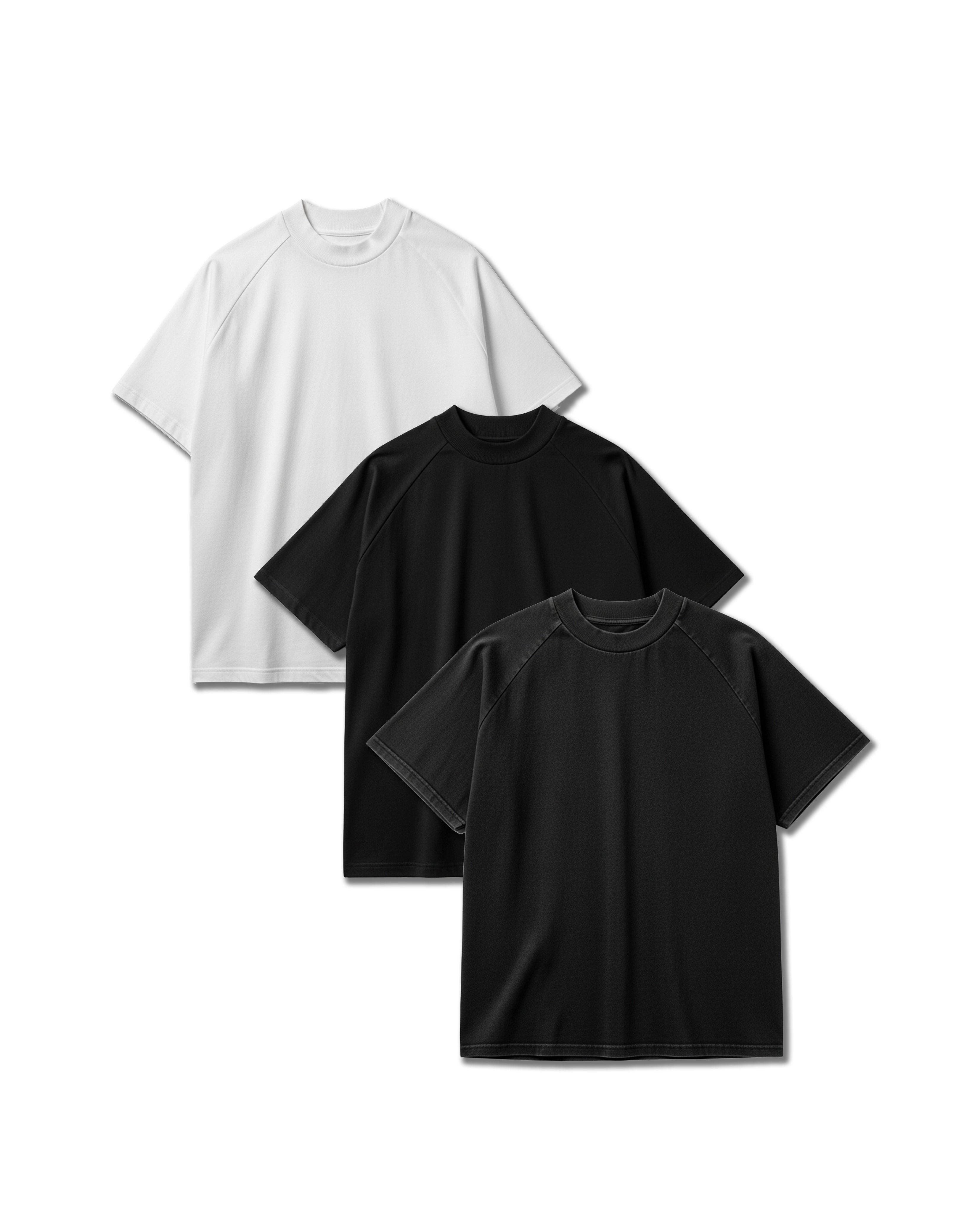 R32 Variety Raglan Tee Bundle (3-Pack) – 220GSM GOTS organic [Pre-order: October 22 Delivery]