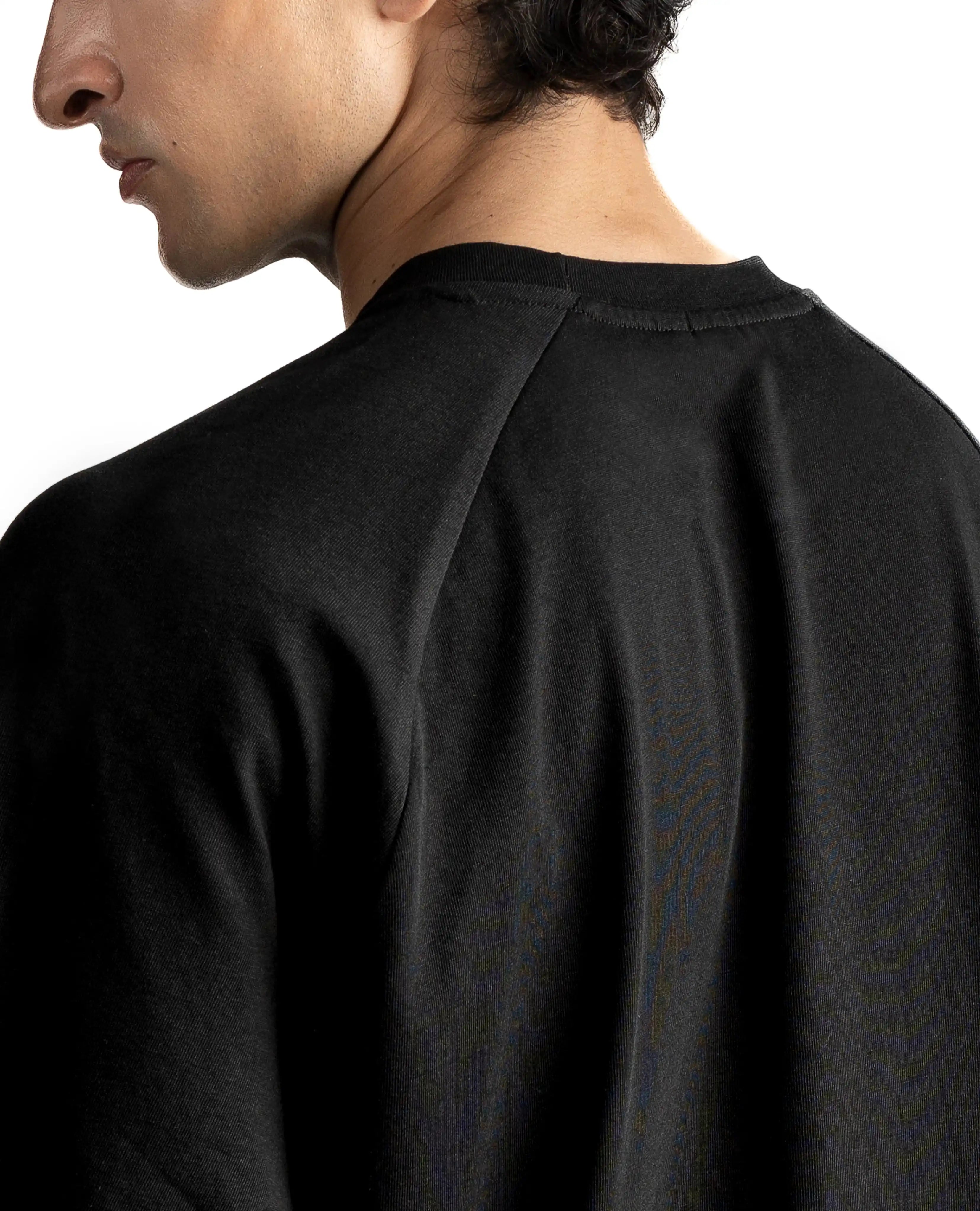 R32 Premium 220GSM Organic Cotton Raglan Tee – Black [In stock]