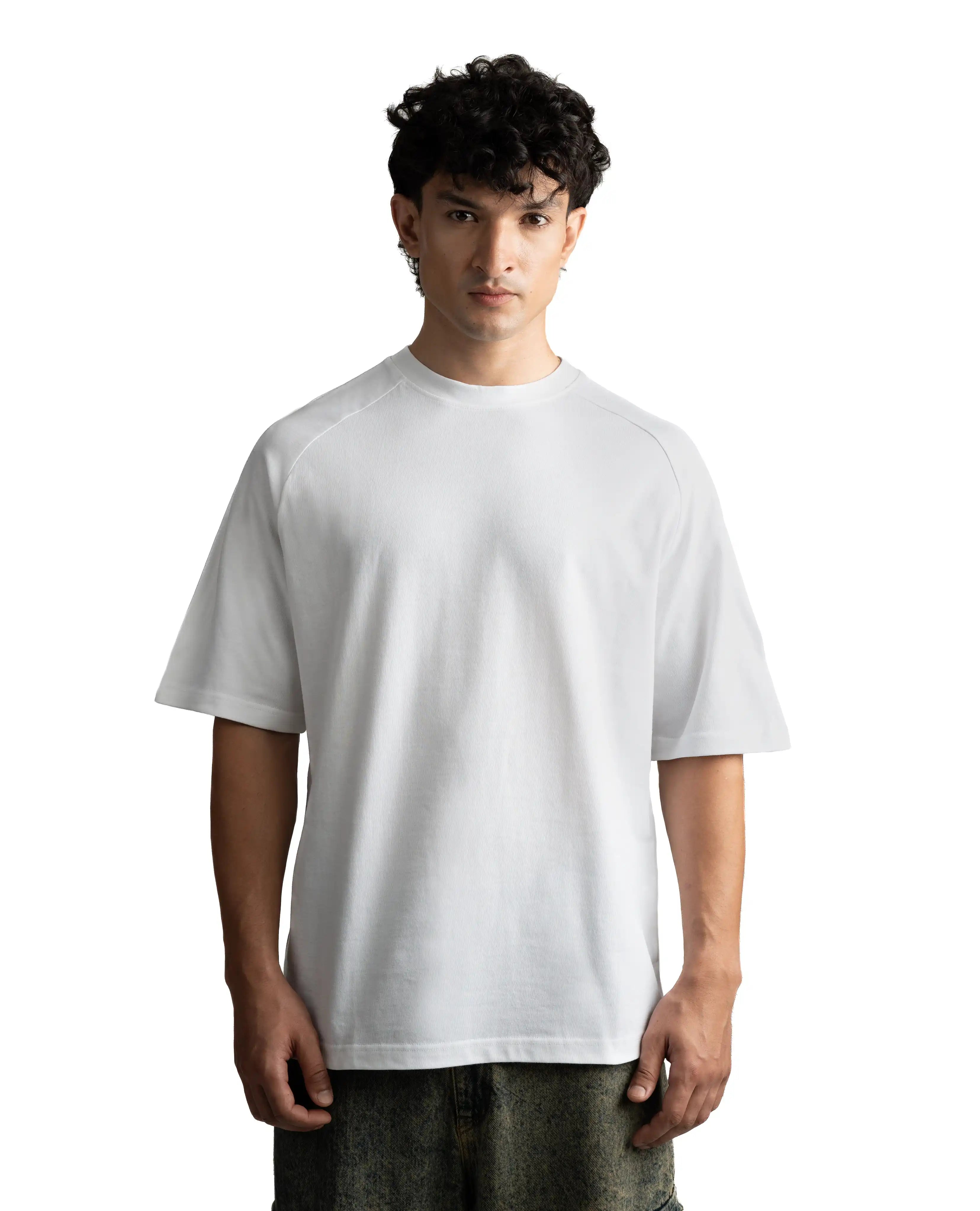 R32 Premium 220GSM Organic Cotton Raglan Tee – White
