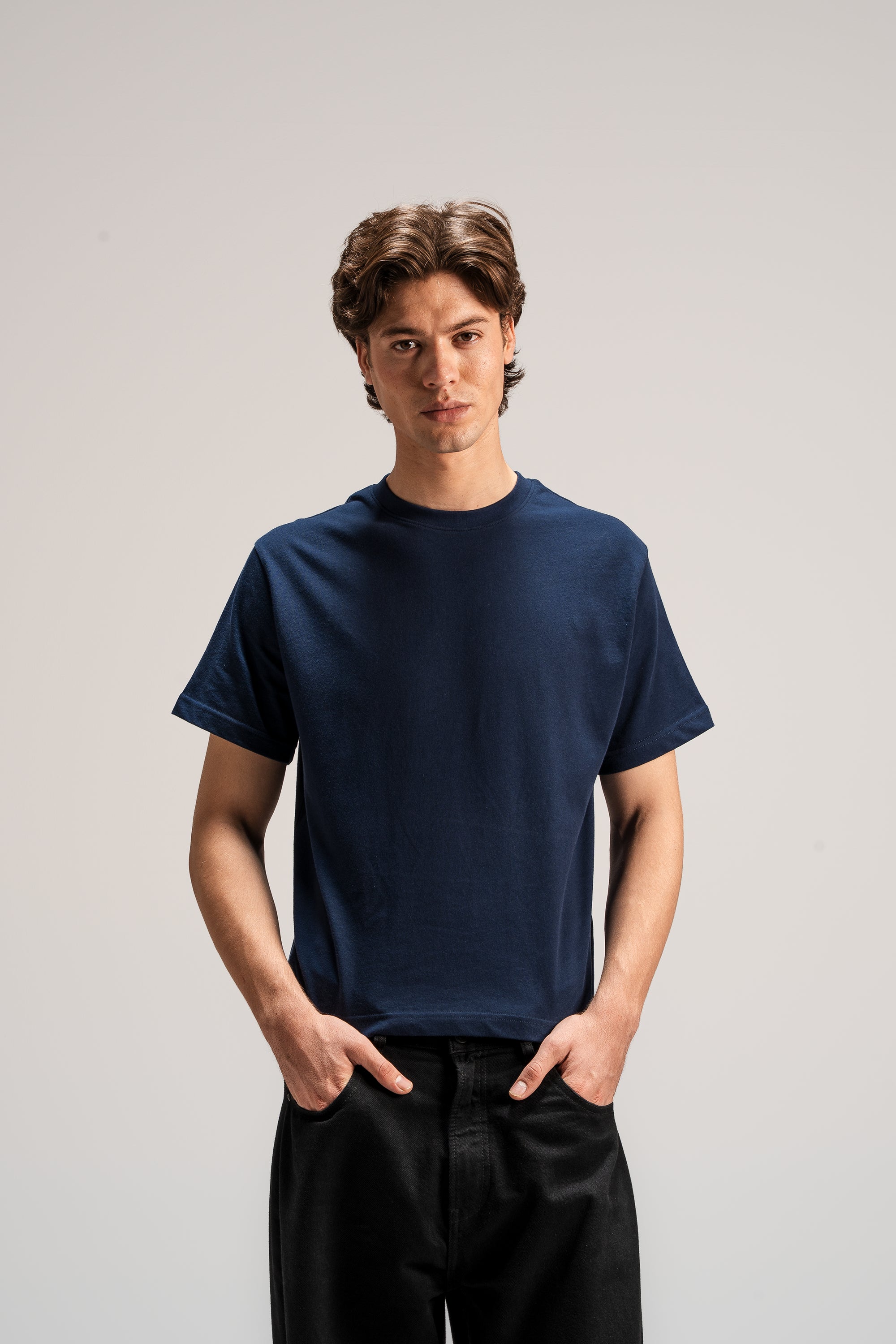Standard Cropped Tee, 220 GSM Organic Cotton - Poseidon [pre-order]