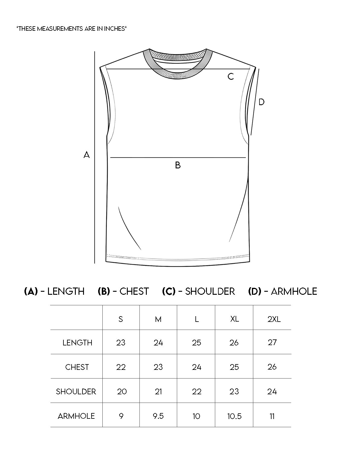 S22 Cropped Sleeveless Shirt 3-pack, White size chart