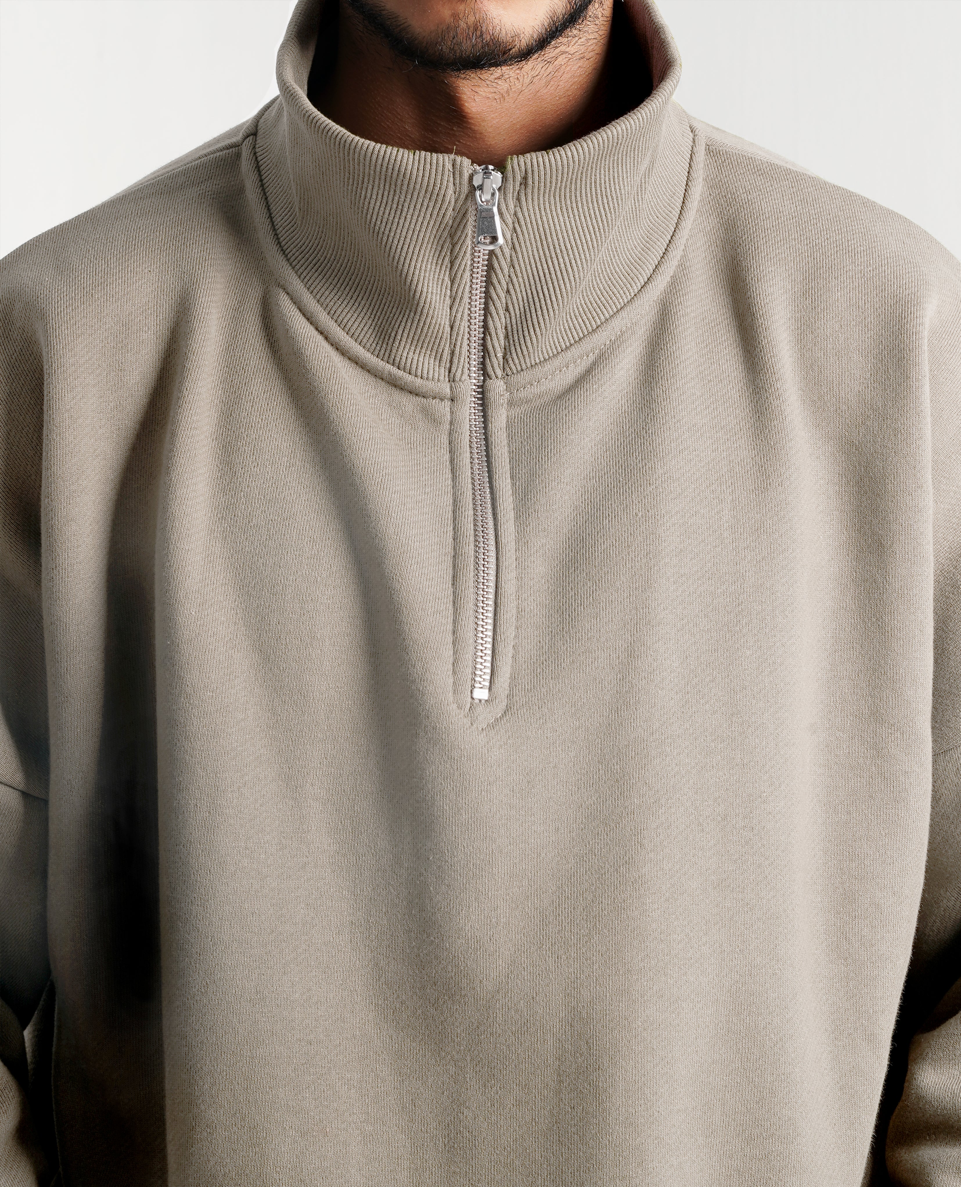 Y28 Ultra Heavy Organic Quarter Zip, Smokey Taupe [Pre-Order Ships Feb 10th]