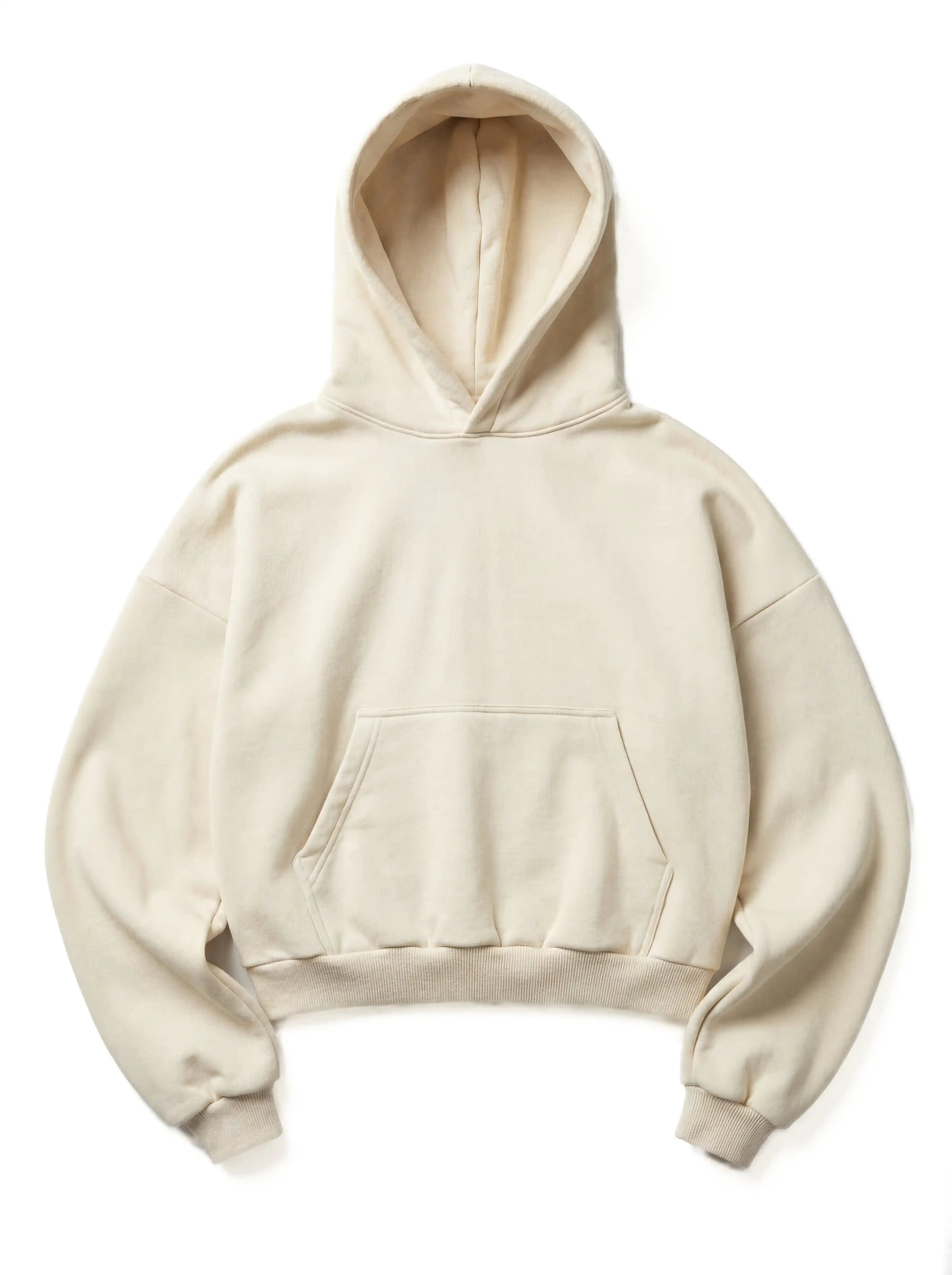 Z25 Cropped Hoodie, Arctic Wolf — 530GSM Organic Jersey Fleece-back