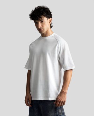 R32 Premium 220GSM Organic Cotton Raglan Tee – White [In stock]