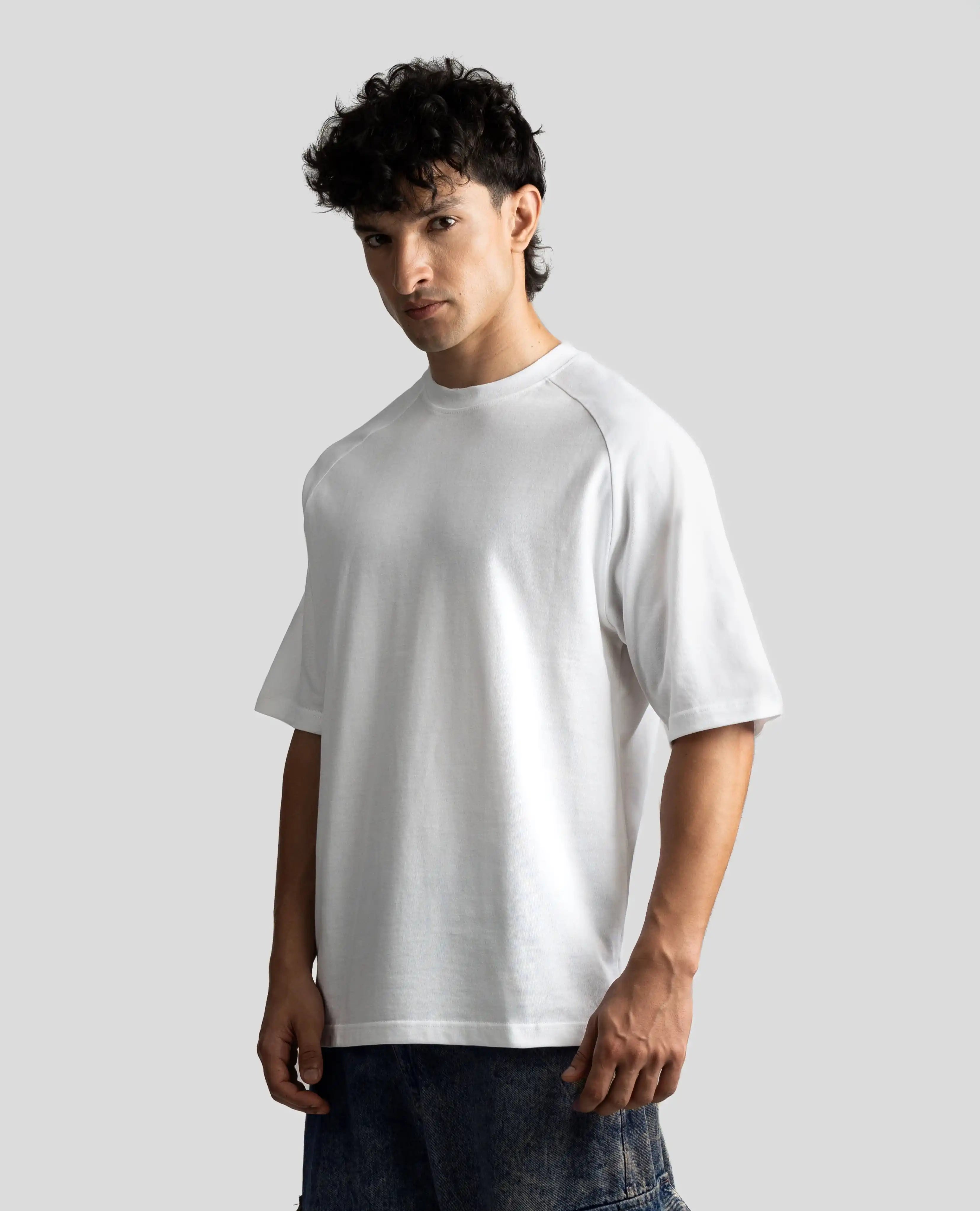 R32 Premium 220GSM Organic Cotton Raglan Tee – White [In stock]