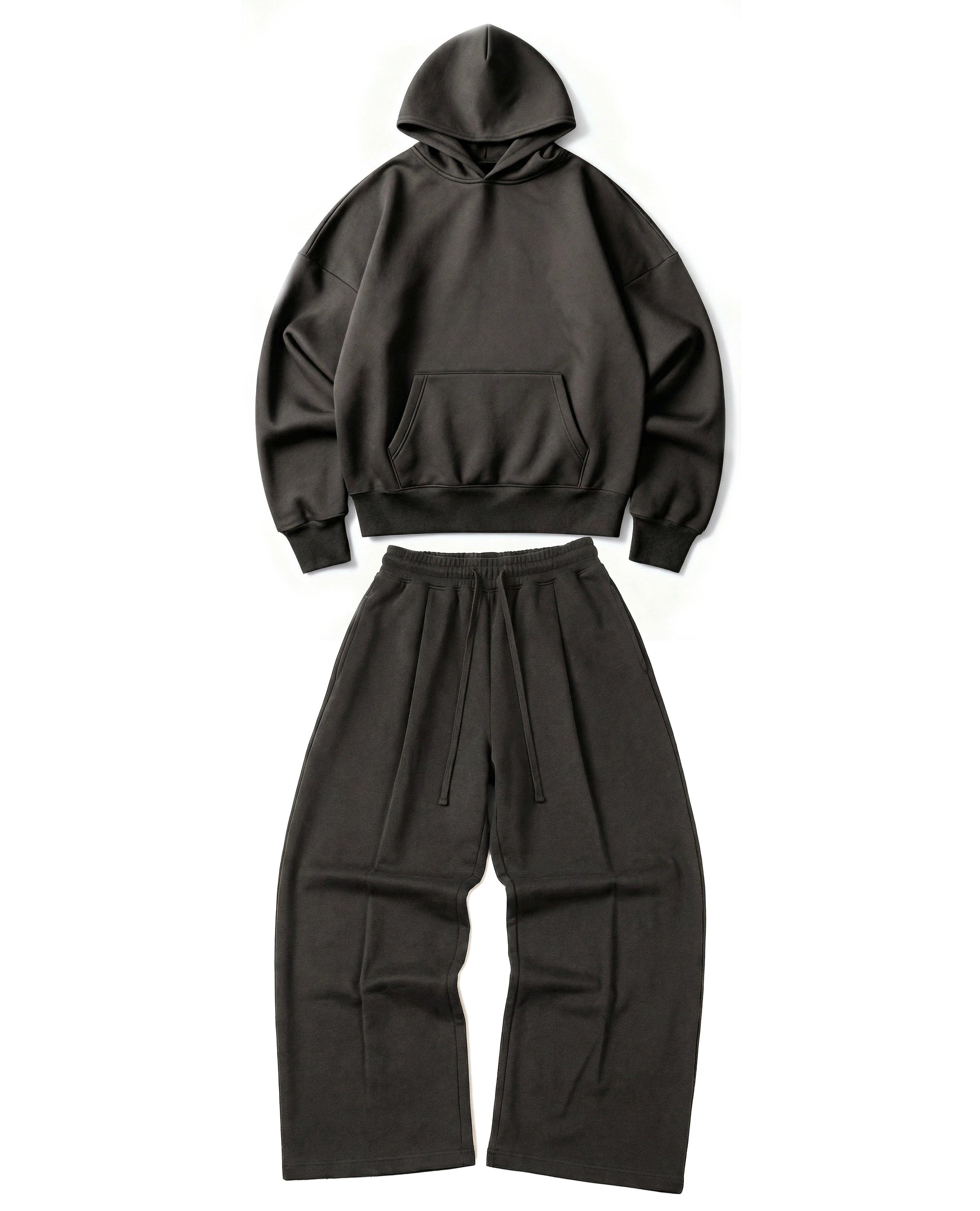 Ultra Heavy 520GSM GOTS Organic Hoodie+Baggy Pleat Sweats Volcanic Ash [Pre-Order, March 15th]