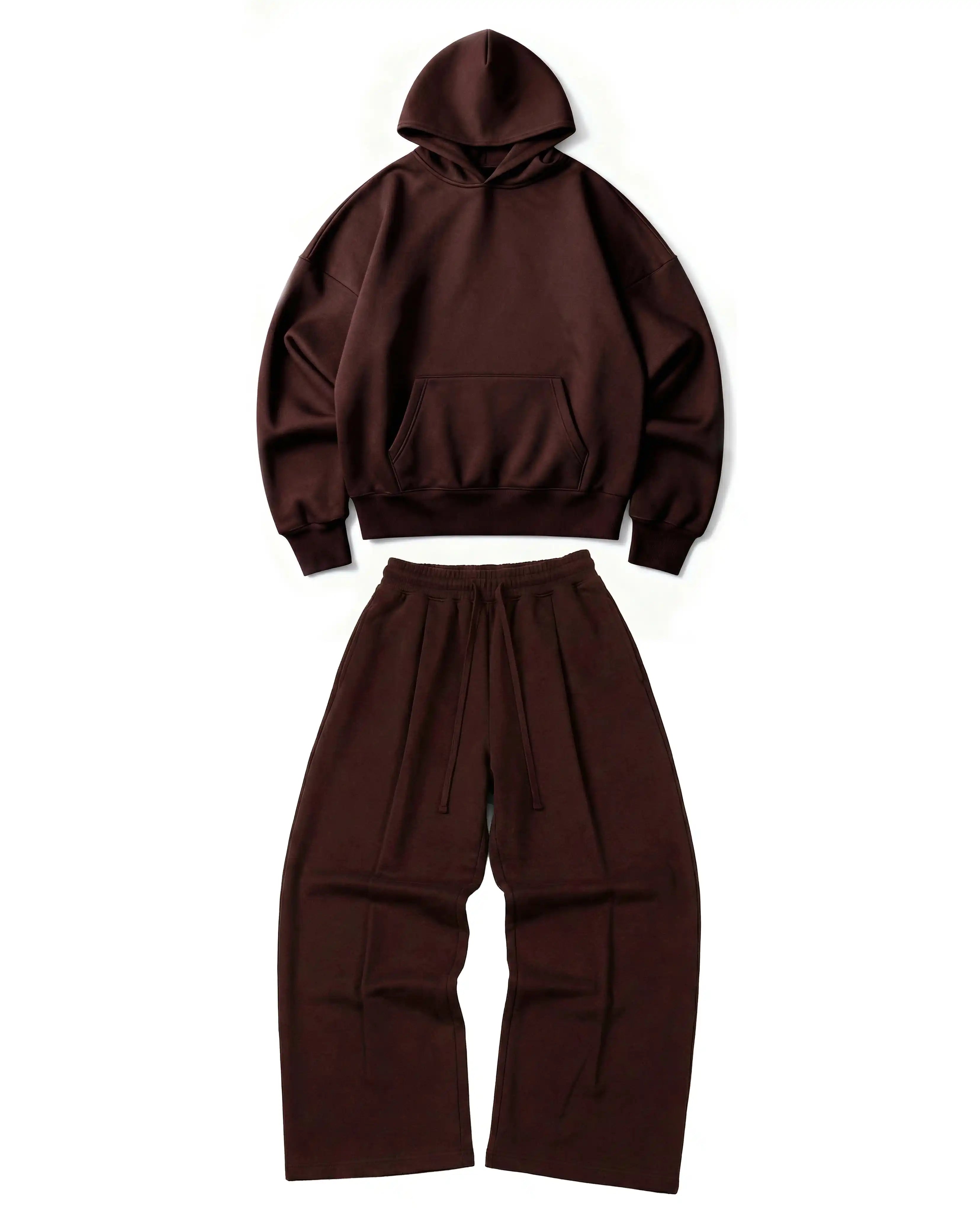 Ultra Heavy 520GSM GOTS Organic Hoodie+Baggy Pleat Sweats Maroon