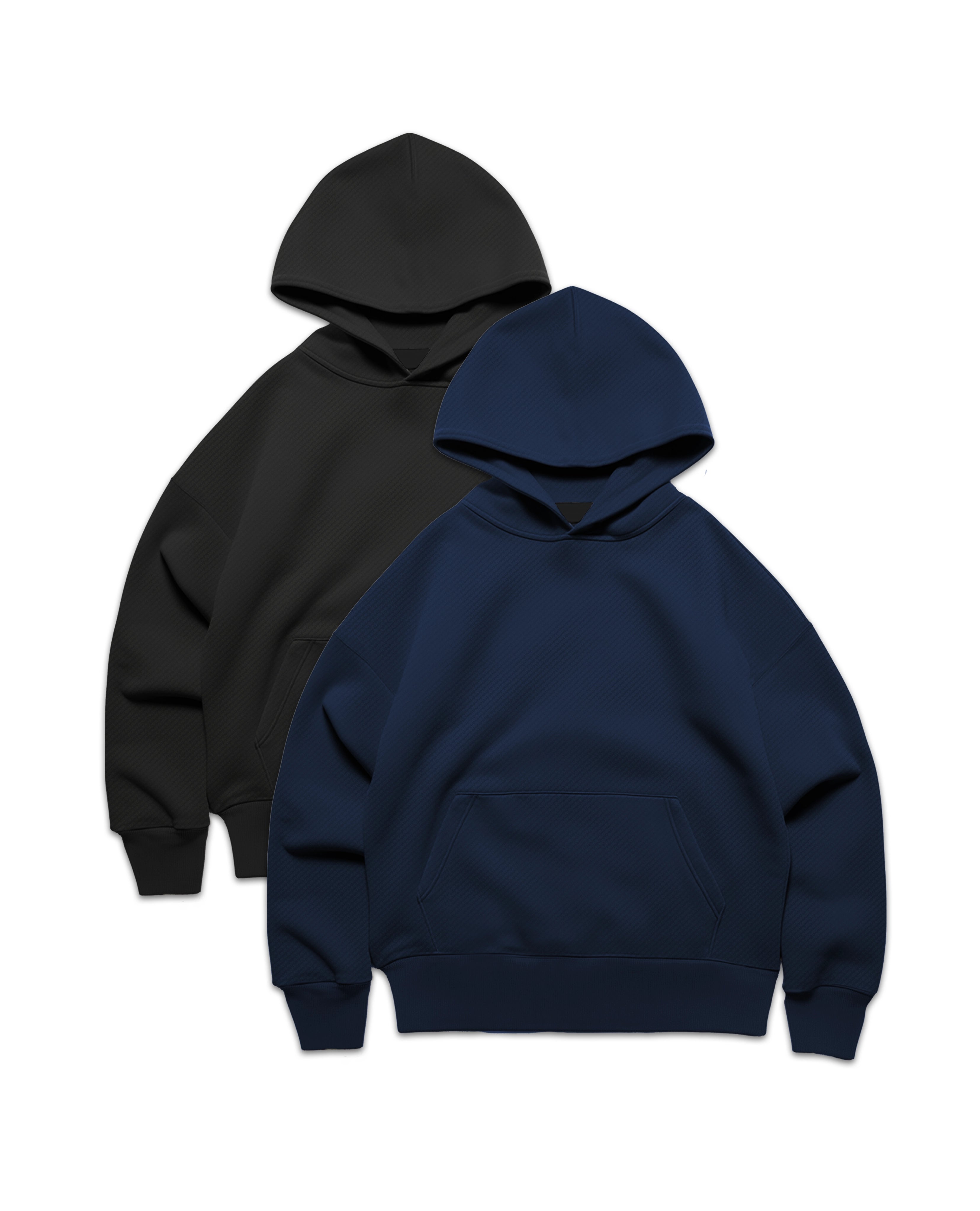 Y27 Ultra Heavy Organic Pull-Overs, Black/Navy, Hoodie 2-Pack