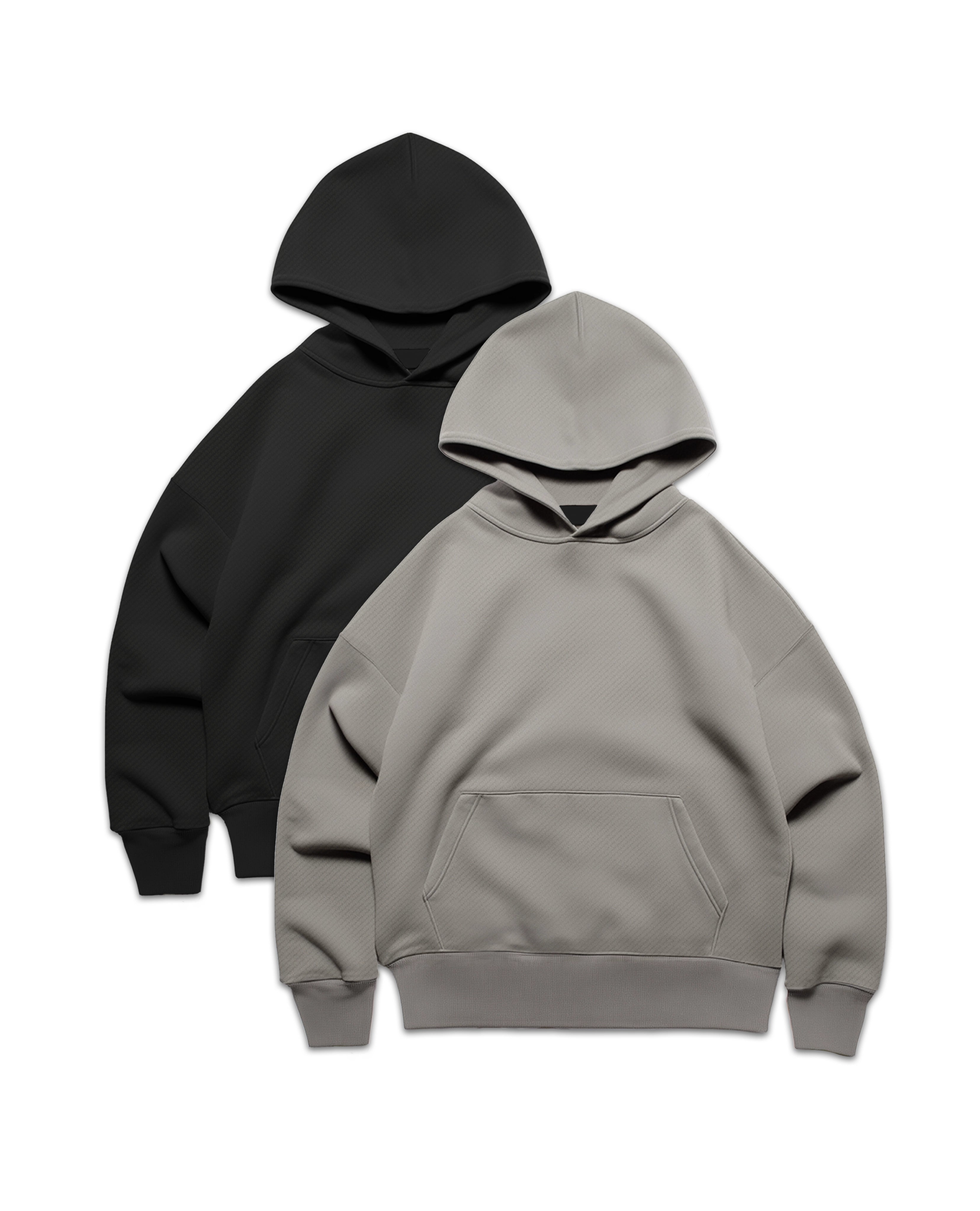 Y27 Ultra Heavy Organic Pull-Overs, Black/Smokey, Hoodie 2-Pack