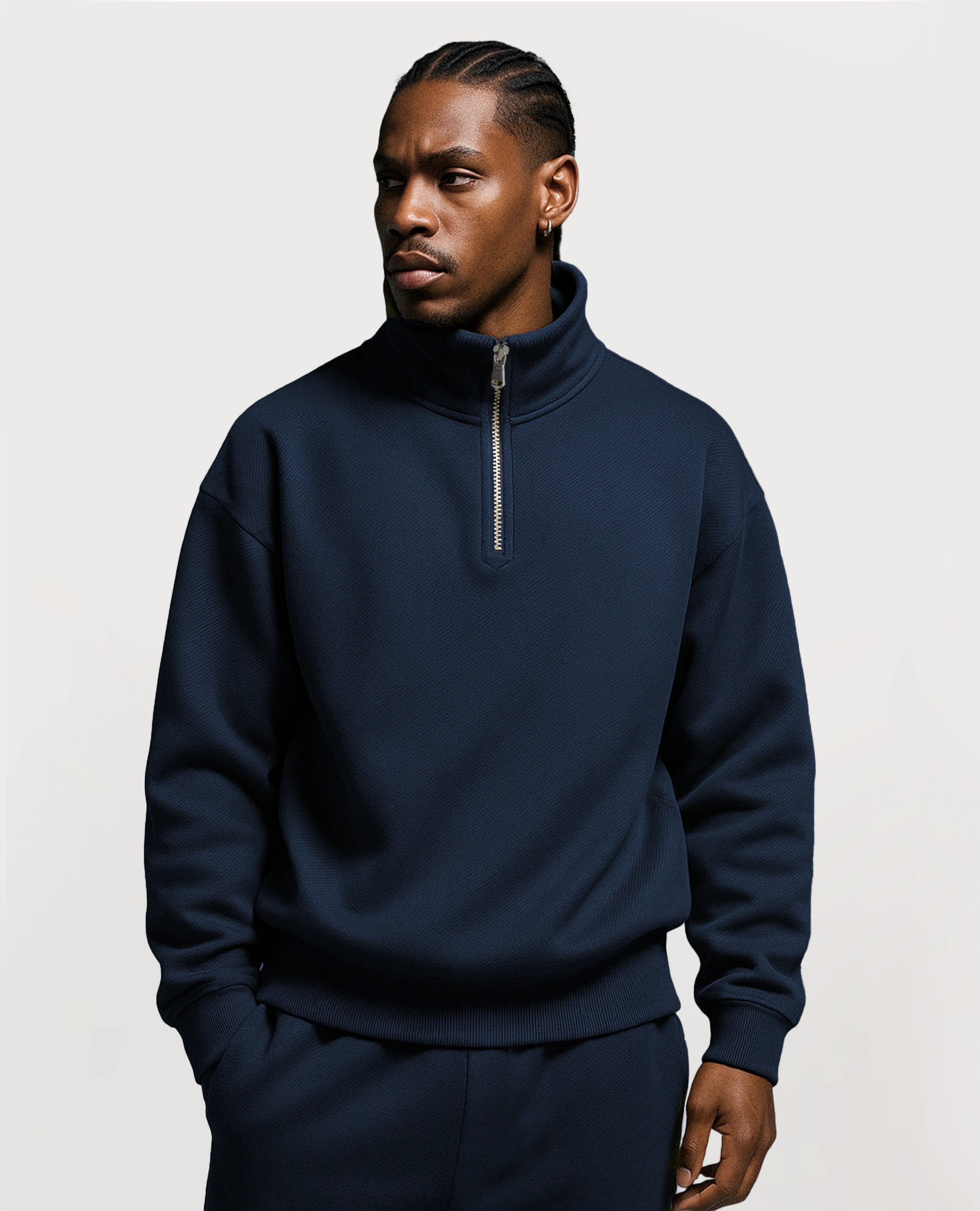 Y28 Ultra Heavy Organic Quarter Zip, Deep Navy