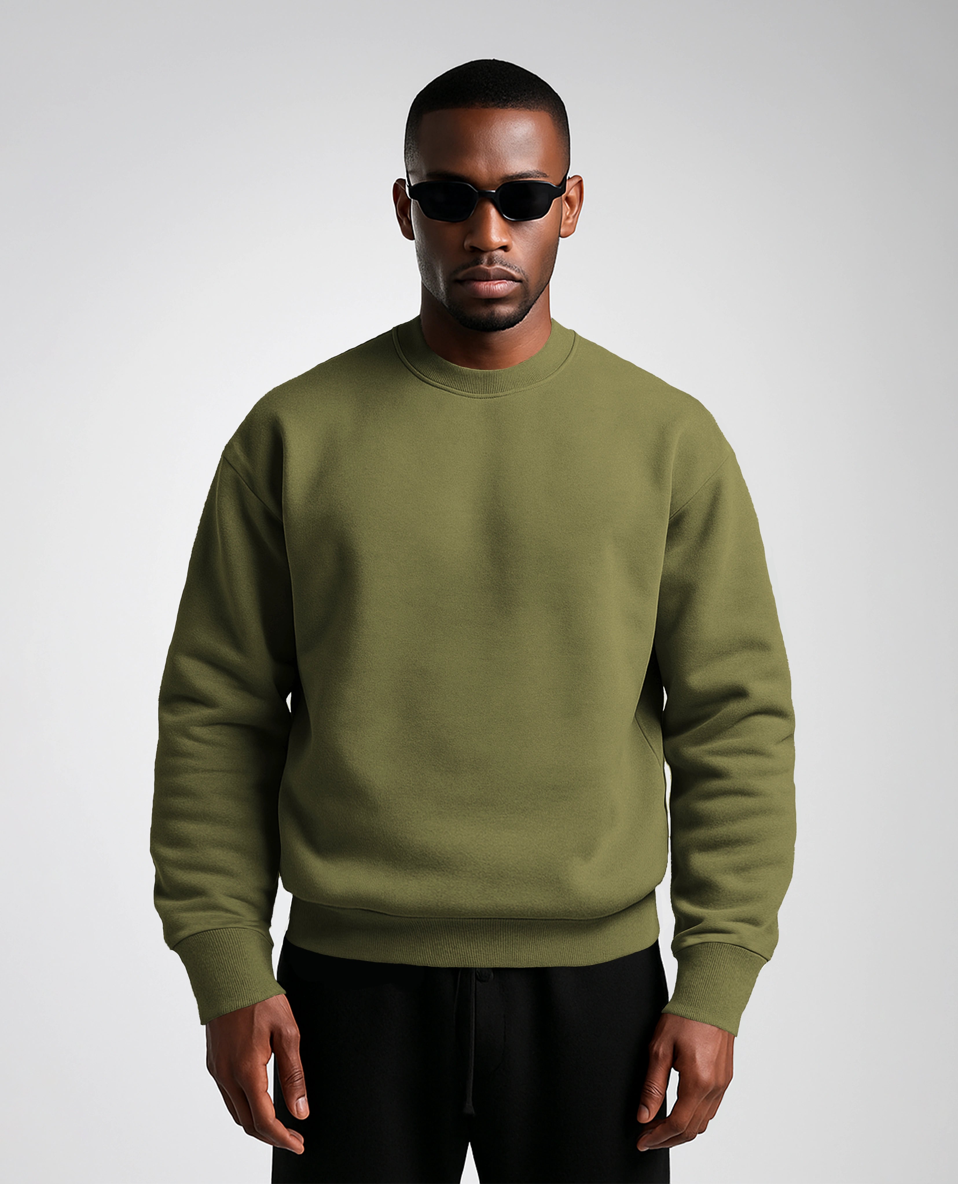 Y31 Ultra Heavy Organic Long Sleeve Sweatshirt, Olive green