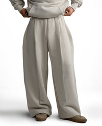 Y33 Designer Pleated Organic Sweatpants — 520GSM, Baggy Oversized, Smokey Taupe [Pre-order ships Feb 15]