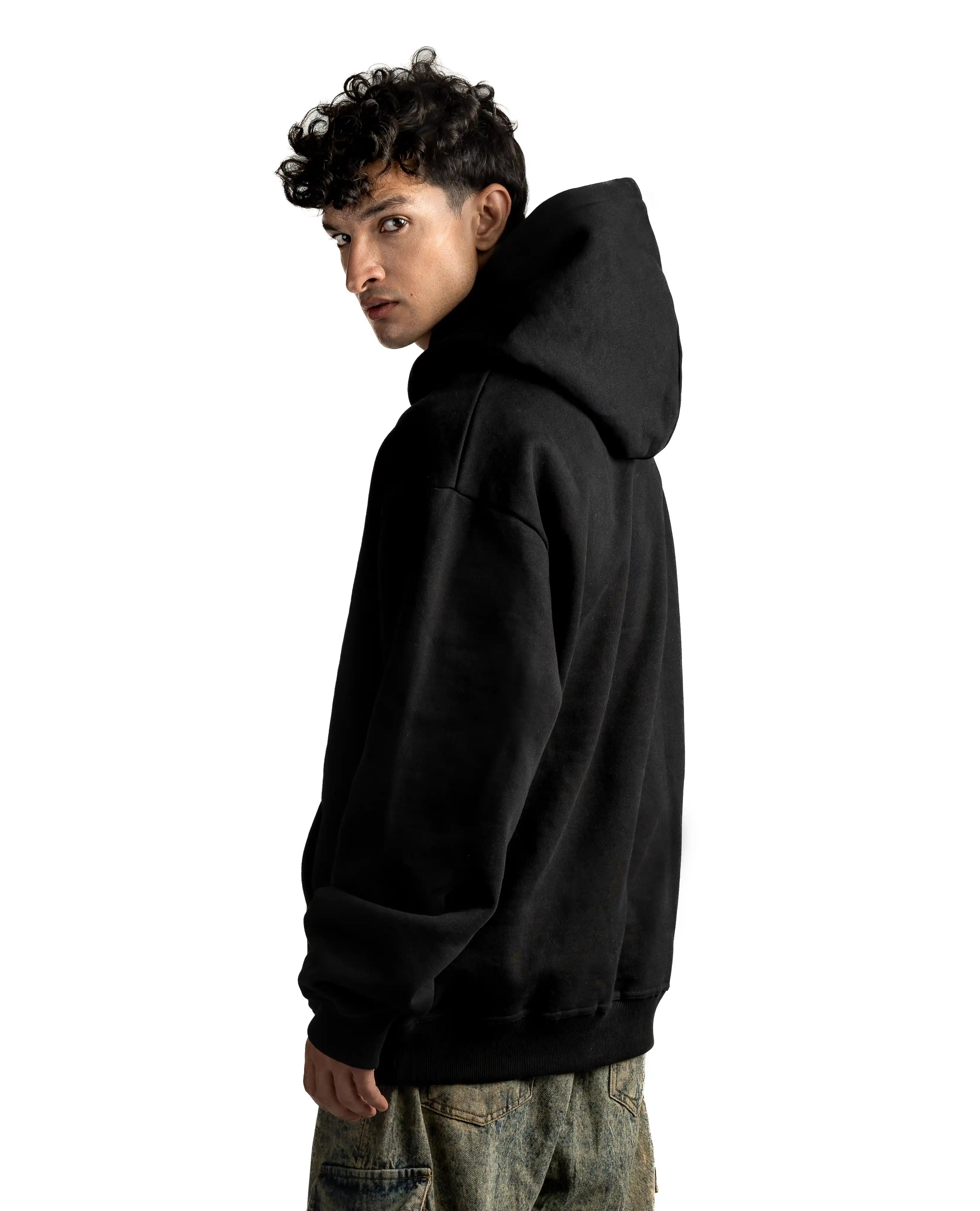 Z27 Standard Oversized Hoodie – Heavyweight 540GSM Organic Cotton, Bla Z27 Standard Oversized Hoodie – Heavyweight 540GSM Organic Cotton, Bla