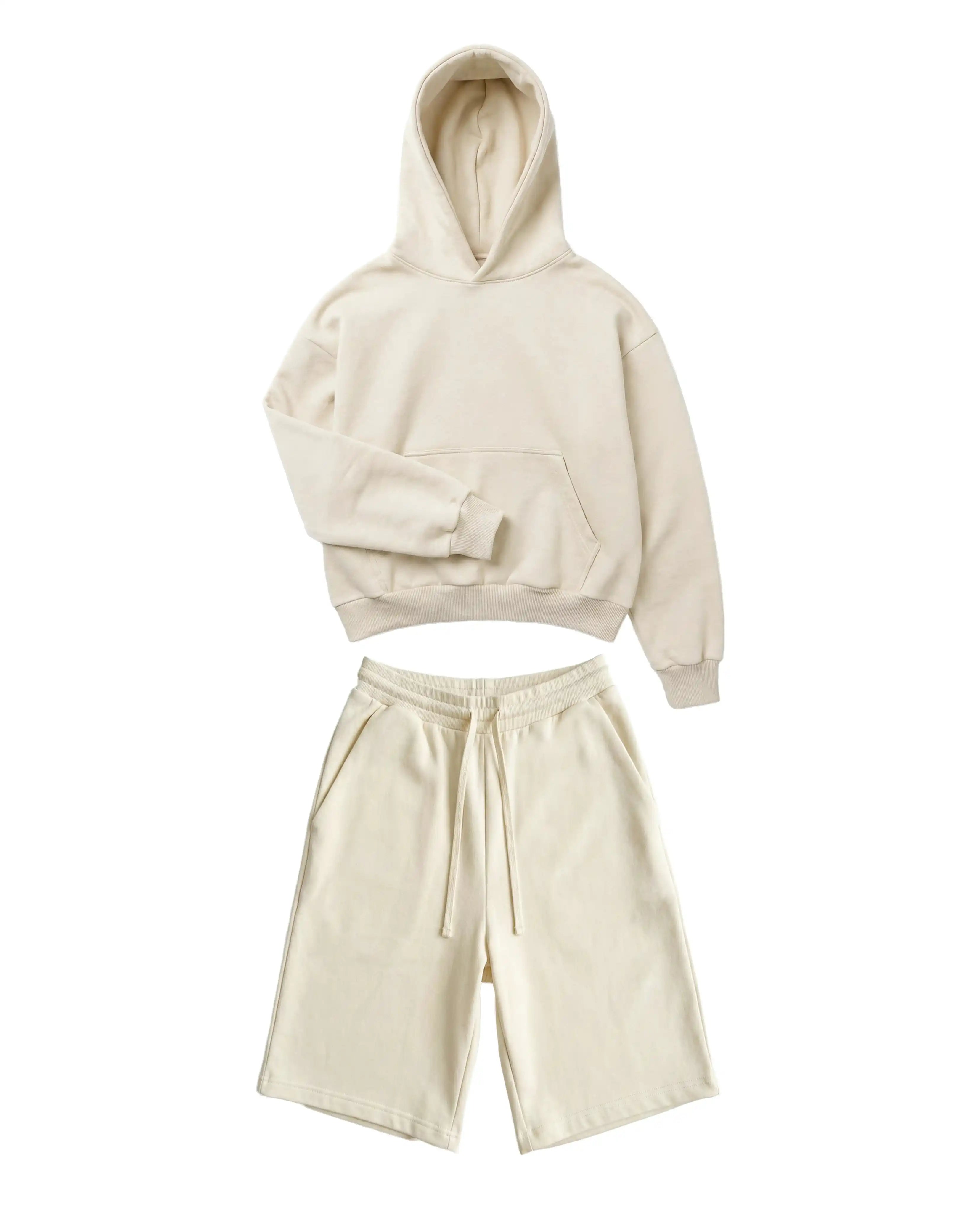 Athletic Z25 Cropped Hoodie & Z24 Baggy Shorts 530GSM Organic Fleece-Back Jersey, Arctic Wolf