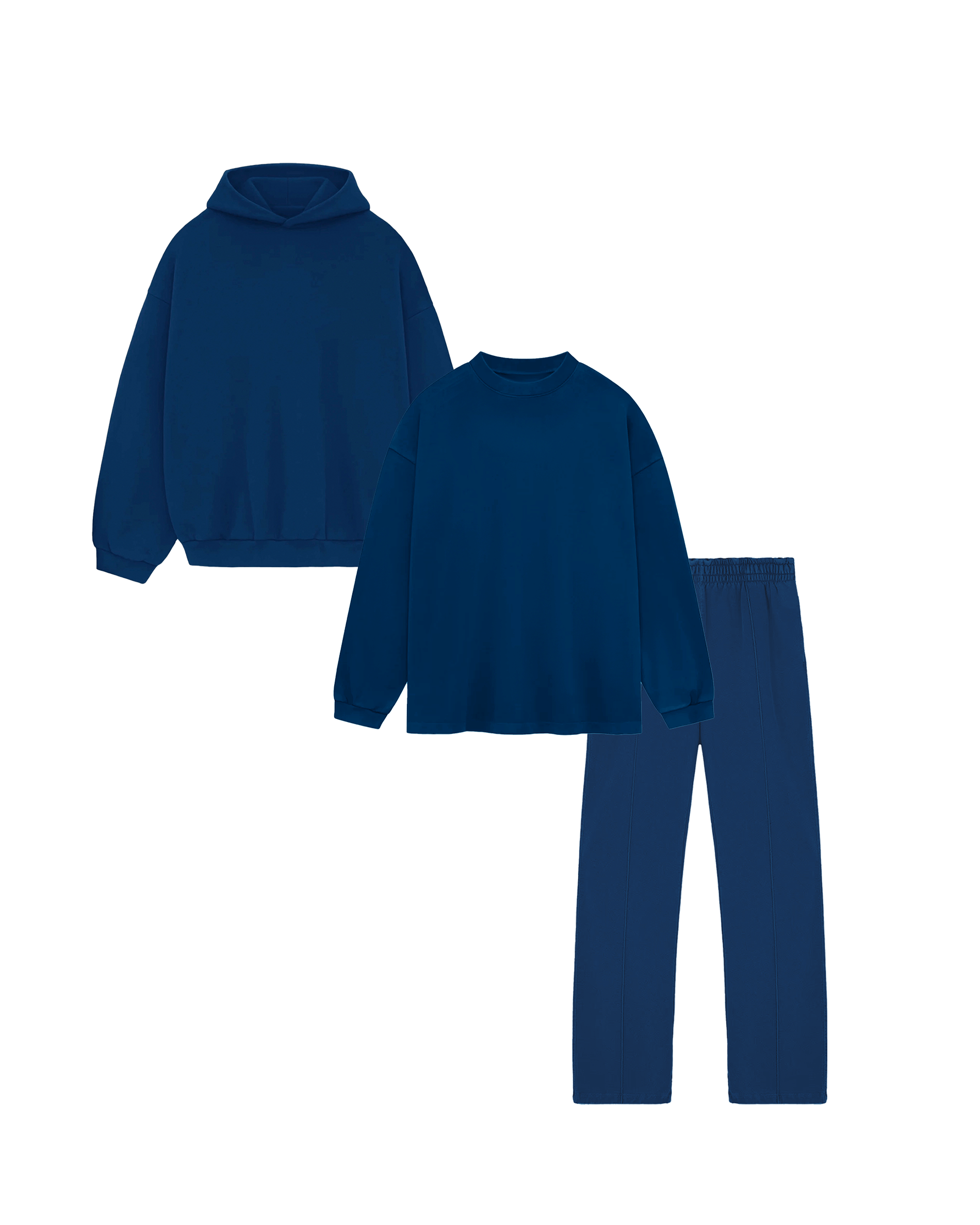 Heavy Organic Fleece Cobalt Blue bundle box