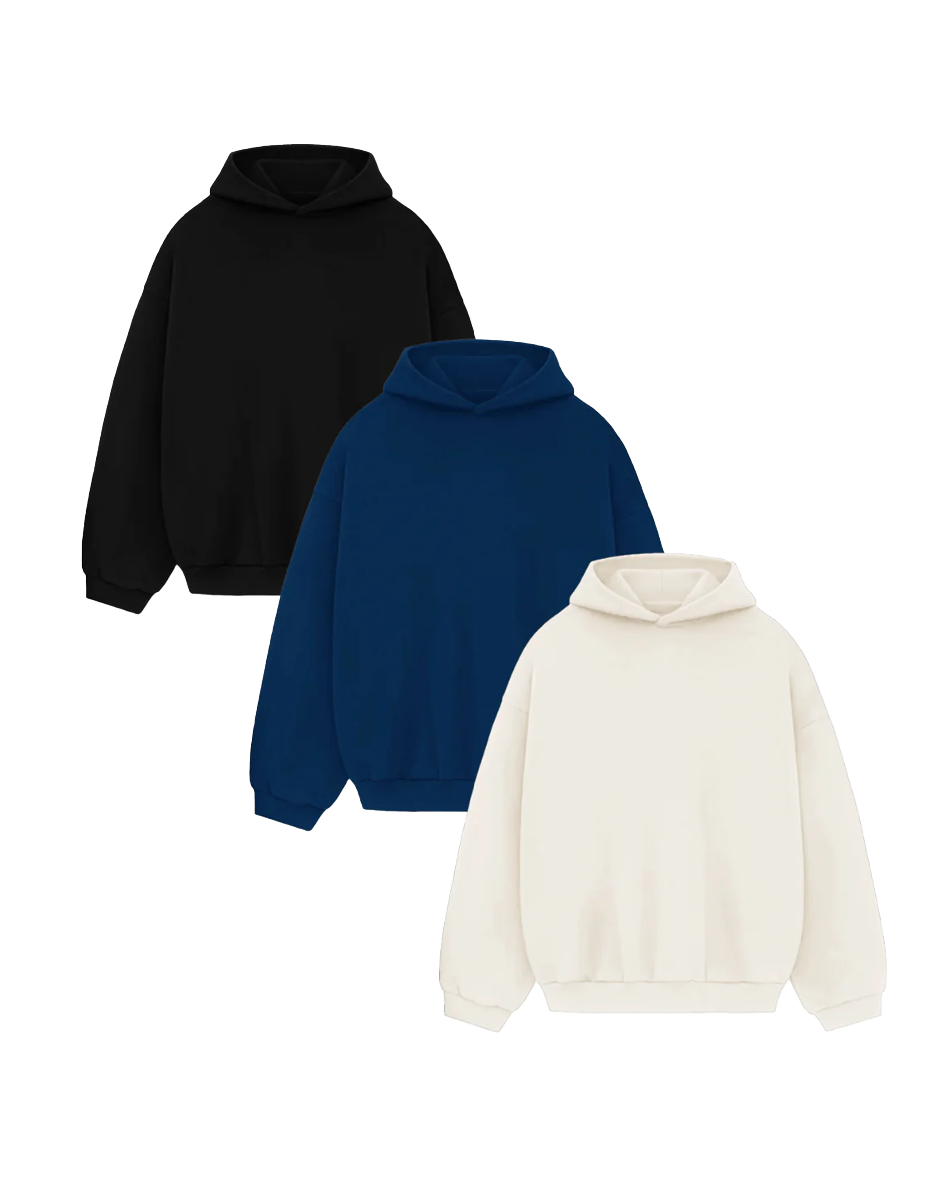 Luxury Organic Cotton Heavy Fleece Hoodie 3-Pack (Worth $220)